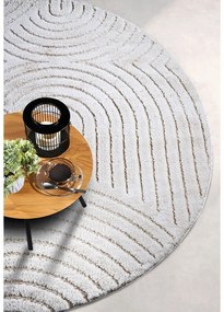Biely okrúhly koberec ø 160 cm Panglao New York White – Elle Decoration