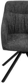 Noela Otočná jedálenská stolička látková LOREN tmavo šedá