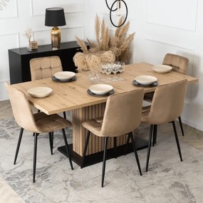JAKS Rozkladací stôl 130 - 180 cm dub artisan čierny Giant