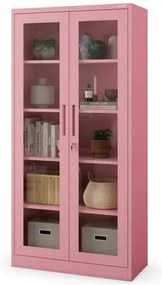 Kovový kancelársky regál Amelia pastelovoružová