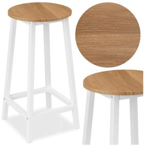 Barová stolička FLINT dub / biele nohy
