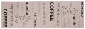 Sisalový PP behúň COFFEE - svetlo hnedý / čierny - 70x1200 cm