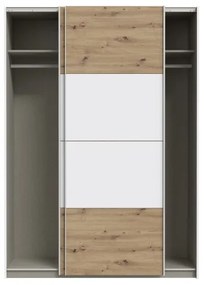 Šatníková skriňa KARO 150x210 cm biela/dub artisan
