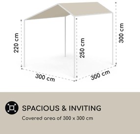 Blumfeldt La Rochelle Gazebo, šikmá pergola, hliníkový rám, UV 50+, polyesterová tkanina