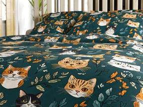 Bavlnené obliečky CATTAMI POLY tmavozelené Rozmer obliečky: 70 x 90 cm | 140 x 220 cm