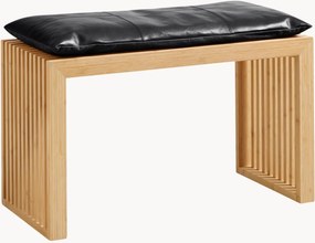 Lavica z mahagónového dreva's koženou poduškou Rib