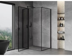 Mexen Mist T, sprchový kút s krídlovými dverami, ľavý, 90 x 95 cm, 8mm číre sklo, čierny profil, 8A4T-090-095-70-70-L