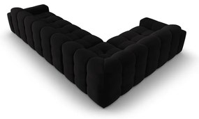 Čierna zamatová rohová pohovka (ľavý roh) Kendal - Micadoni Home