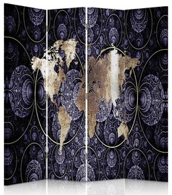 Gario Paraván Elegantná mapa sveta Rozmery: 145 x 170 cm, Prevedenie: Klasický paraván