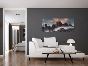 Obraz - Talianske dolomity schované v hmle (120x50 cm)