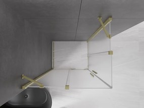 Mexen Velar Duo, sprchový kút s posuvnými dverami 100 x 90 cm, 8mm sklo námraza, zlatá matná, 871-100-090-32-55