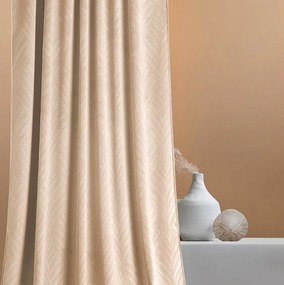 Zatemňujúcí záves v krémovej farbe s krásnym motívom listov 140 x 250 cm