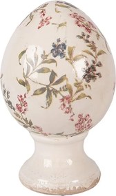 Keramické vajíčko na podstavci s lúčnymi kvetmi Monnia M - Ø 12*19 cm
