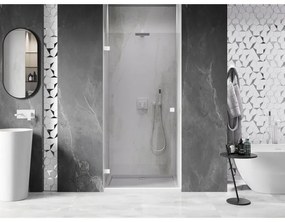 Mexen, Mexen Lunar-B ľavé otočné sprchové dvere 65 cm, transparentné, biele - 832-065-000-20-00-L
