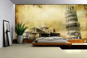 Fototapeta - Vintage Art Pisa (254x184 cm)