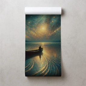 Tapeta nočné jazero pod hviezdnou oblohou