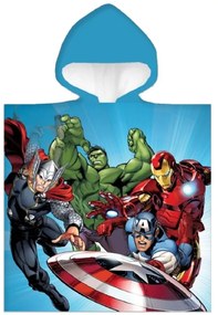 Detské / chlapčenské pončo - plážová osuška s kapucňou Avengers - MARVEL - 100% bavlna - 50 x 110 cm