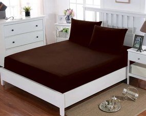 Napínacia plachta JERSEY PLUS Hnedá Tmavá Bavlnená Rozmer: 90 x 200 cm