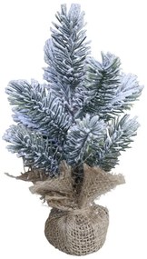 Zasnežený vianočný stromček v jute - 20cm
