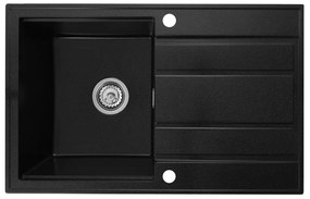 Gamma Modern 8050, 1-komorový granitový drez 790x500x210 mm, čierna škvrnitá, GMA-ZM-8050-BP