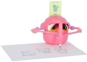 KIK Interaktívny kresliaci robot pre deti, 100 kariet, 2 fixky, ružový