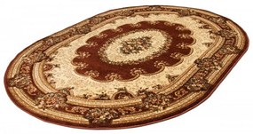 Kusový koberec klasický vzor hnedý ovál 140x190cm