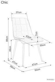 Čalouněná jídelní židle Chic Gold Velvet - výber z 4 prevedení