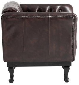 furniture-nabytek.cz - Masívne kreslo Chesterfield Dover z pravej kože, hnedé