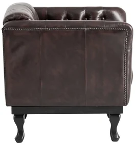 furniture-nabytek.cz - Masívne kreslo Chesterfield Dover z pravej kože, hnedé