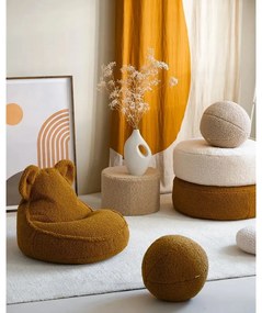 Hnedý detský pohovkový vankúš z textílie buklé Ball – Wigiwama