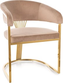 SI Korunová zamatová stolička béžová