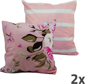 Home Elements Povlak na vankúš obojstranný, sada 2 ks, ružová
