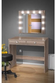 Nabytekmorava Toaletný stolík s LED osvetlením a zrkadlom farba lamina: orech 729
