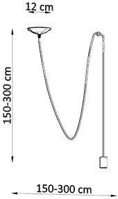 Čierne závesné svietidlo Spider – Sollux