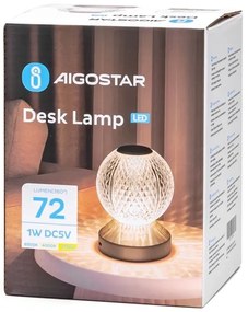 Aigostar-LED Stmievateľná nabíjacia lampa LED/1W/5V 2700/4000/6500K 1800mAh 13,5cm