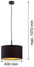 Argon 4341 - Luster na lanku KARIN 1xE27/15W/230V čierna/zlatá