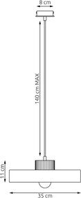 Závesný luster na lane KIVI 1xE27/15W/230V béžový