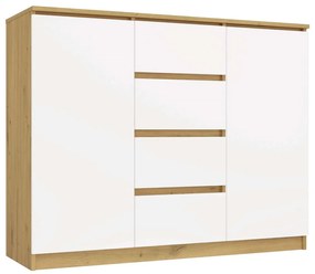 Komoda Malwa 2D4S 120 cm dub artisan/biela