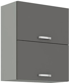 Horná kuchynská skrinka Gonir 60 GU-72 2F (korpus: sivá + front: lesk sivý). Vlastná spoľahlivá doprava až k Vám domov. 1134459