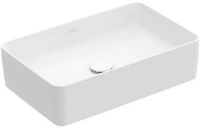 VILLEROY &amp; BOCH Collaro obdĺžnikové umývadlo na dosku bez otvoru, bez prepadu, 560 x 360 mm, Stone White, s povrchom CeramicPlus, 4A2056RW