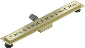 Mexen Flat, lineárny podlahový žľab 60 cm, M18, zlatá matná, 1A23060-15