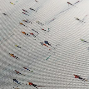 Obraz lyžiari v zimnej krajine