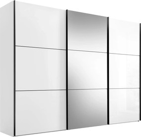 XXXLutz ŠAT. SKRIŇA S POSUV. DVERAMI, biela, 298/222/68 cm Moderano - Skrine - 000531006093