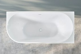 Erga Marina, rohová voľne stojaca vaňa 170x78 cm + odtoková zátka, pravá, biela lesklá, ERG-MARINA-170078R-WH-WH