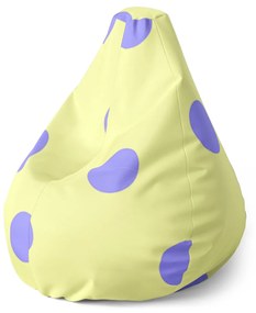 Sablio Sedací vak Pear Fialové bodky - 70 x 95 x 15 cm