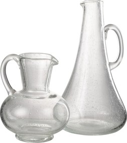 Transparetný sklenený džbán s bublinkami Yones L - 19*19*34cm