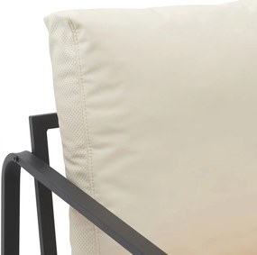 Design-Shop Kreslo Manea - koženka / kov - Krémová