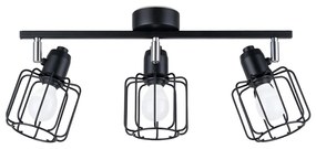 Bodové svietidlo Beluci, 3x čierne drôtené tienidlo, (možnosť polohovania)