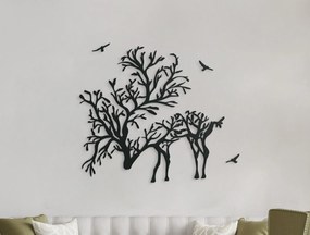 drevko 3D nálepka na stenu Jeleň Rozmer obrazu: 39 x 44,5 cm, Farba dekorácie: Čierna
