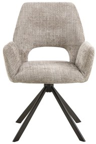 Svetlosivé čalúnené jedálenské kreslo s podrúčkami Graham – Actona